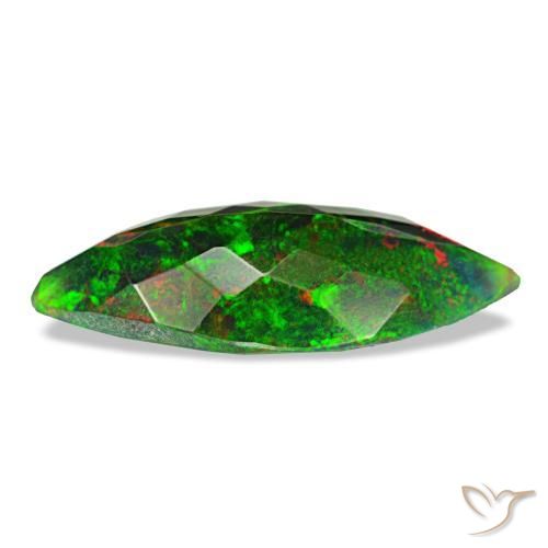 Ópalo negro multicolor natural de 2,22 ct, marquesa, opaco