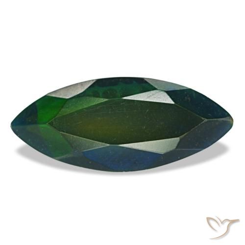 Ópalo negro multicolor natural de 1,77 ct, marquesa, translúcido