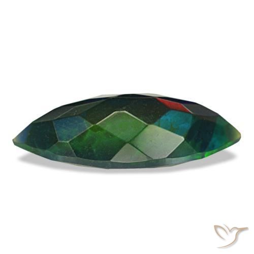 Ópalo negro multicolor natural de 1,77 ct, marquesa, translúcido
