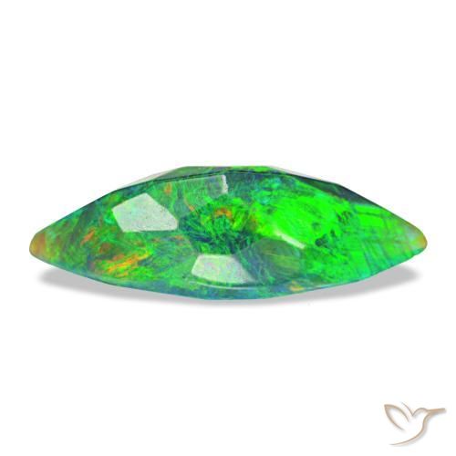Ópalo negro multicolor natural de 1,12 ct, marquesa, translúcido
