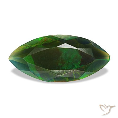 Ópalo negro multicolor natural de 1,49 ct, marquesa, translúcido