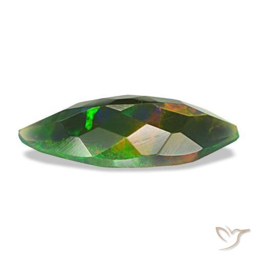 Ópalo negro multicolor natural de 1,49 ct, marquesa, translúcido