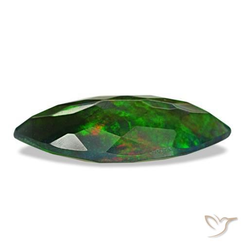 Ópalo negro multicolor natural de 1,87 ct, marquesa, translúcido