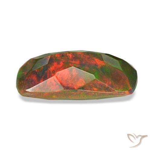 Ópalo negro multicolor natural de 1,62 ct, corte cojín, opaco