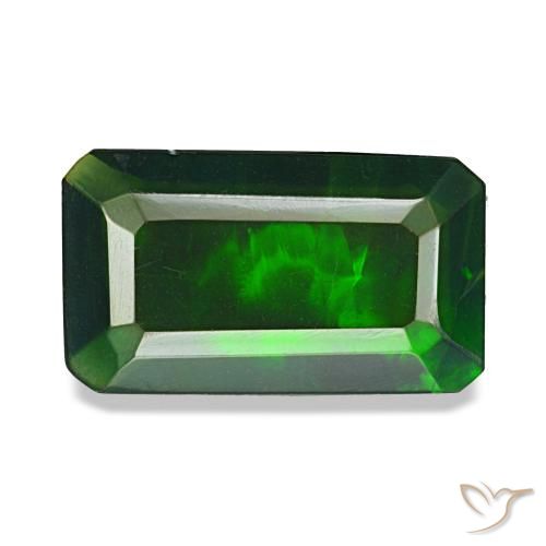 Ópalo negro multicolor de 2,18 ct, corte esmeralda, translúcido