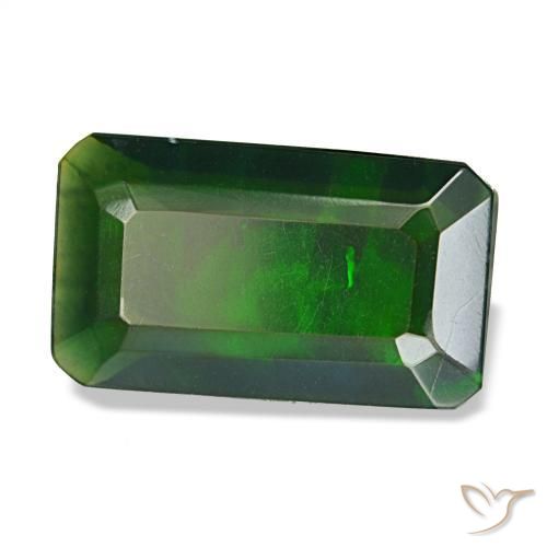 Ópalo negro multicolor natural de 2,18 ct, corte esmeralda, translúcido