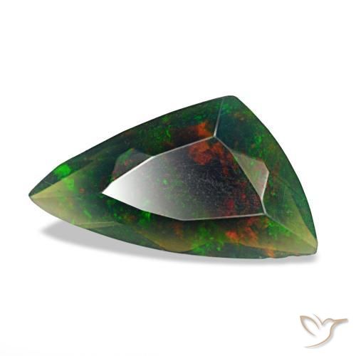 Ópalo negro multicolor natural de 1,16 ct, forma elegante, translúcido