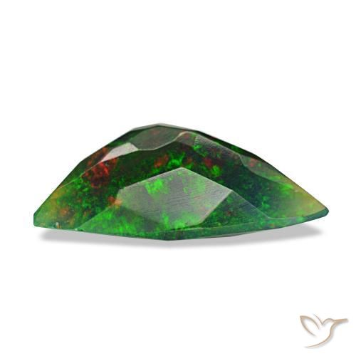Ópalo negro multicolor natural de 1,16 ct, forma elegante, translúcido