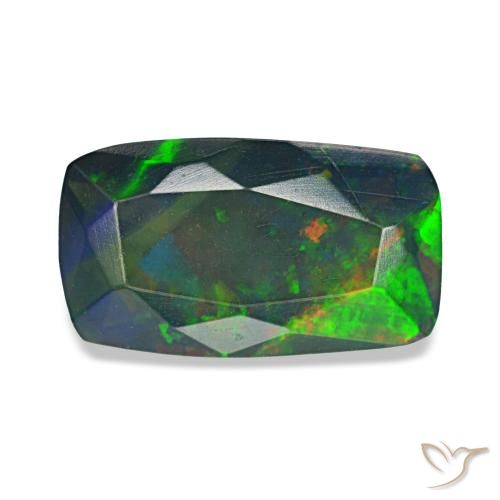 1.36ct Natural Multicolor Ópalo negro, Cojín, Translúcido, Photo A