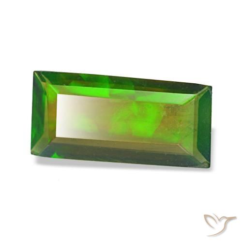 Ópalo negro multicolor natural de 1,33 ct, baguette, translúcido