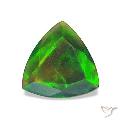 Ópalo negro multicolor natural de 0,54 ct, trillón, translúcido