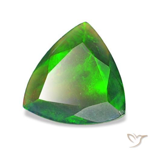 Ópalo negro multicolor natural de 0,54 ct, trillón, translúcido