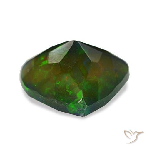 Ópalo negro multicolor natural de 1,90 ct, trillón, translúcido
