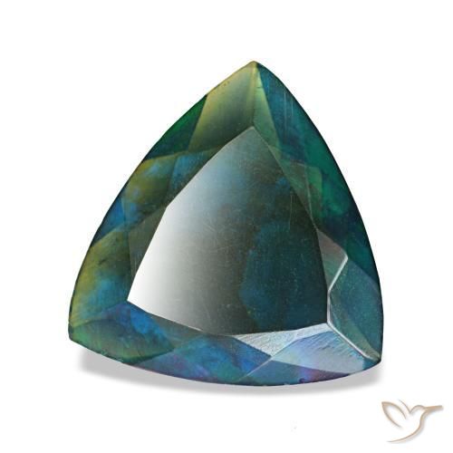 Ópalo negro multicolor natural de 1,56 ct, trillón, translúcido