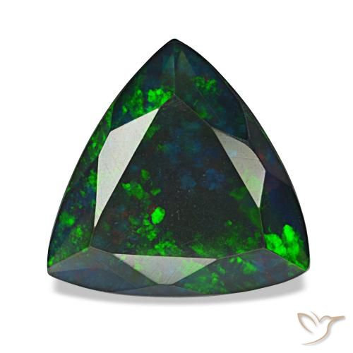 Ópalo negro multicolor de 2,11 ct, trillón, translúcido