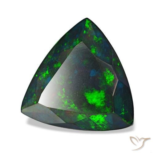 Ópalo negro multicolor natural de 2,11 ct, trillón, translúcido