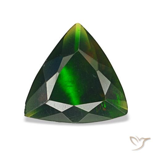 Ópalo negro multicolor natural de 0,85 ct, trillón, opaco