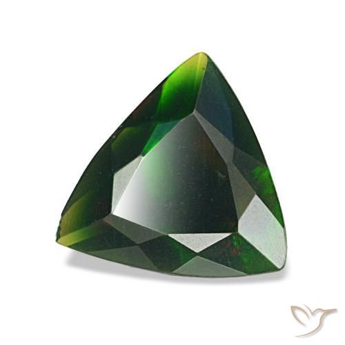 Ópalo negro multicolor natural de 0,85 ct, trillón, opaco
