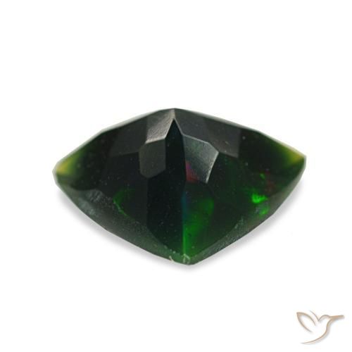 Ópalo negro multicolor natural de 0,85 ct, trillón, opaco