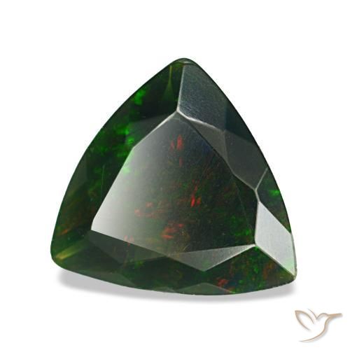Ópalo negro multicolor natural de 1,19 ct, trillón, opaco