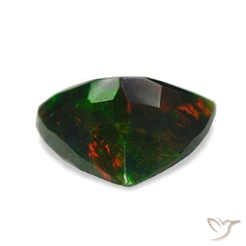 Ópalo negro multicolor natural de 1,19 ct, trillón, opaco