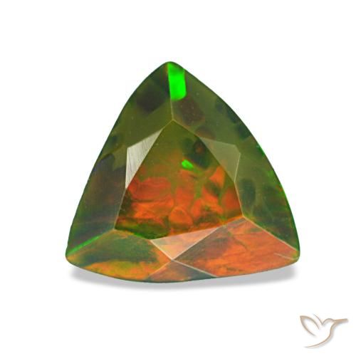 Ópalo negro multicolor natural de 0,85 ct, trillón, opaco