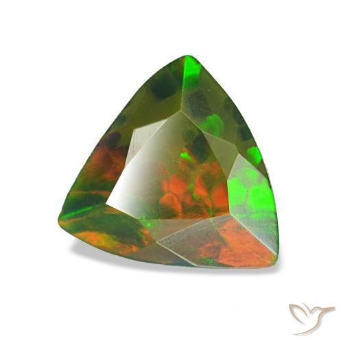 Ópalo negro multicolor natural de 0,85 ct, trillón, opaco