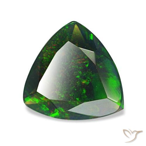 Ópalo negro multicolor natural de 1,38 ct, trillón, opaco