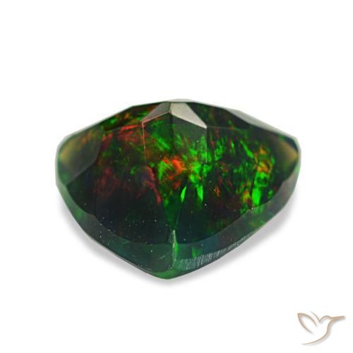 Ópalo negro multicolor natural de 1,38 ct, trillón, opaco