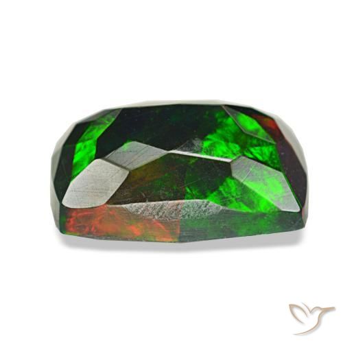 Ópalo negro multicolor natural de 1,72 ct, corte cojín, opaco