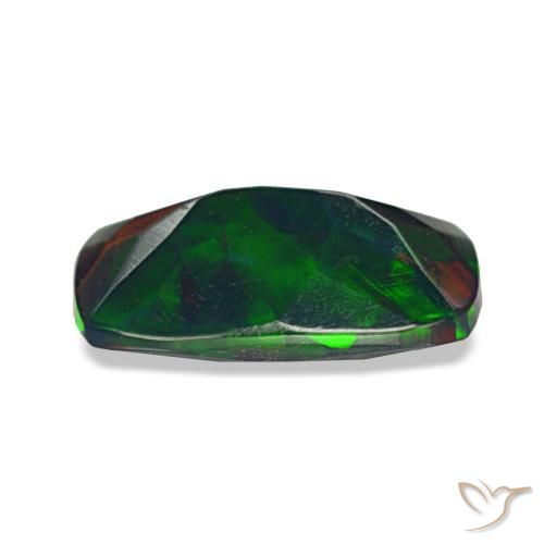 Ópalo negro multicolor natural de 0,94 ct, corte cojín, translúcido