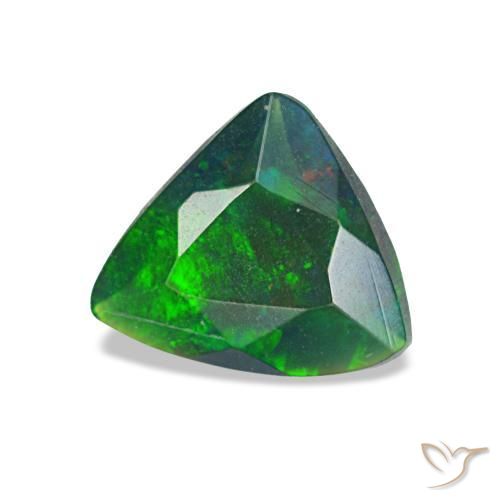 Ópalo negro multicolor natural de 0,57 ct, trillón, translúcido