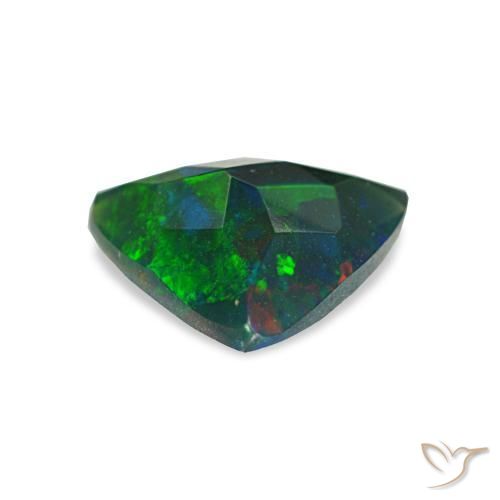Ópalo negro multicolor natural de 0,57 ct, trillón, translúcido