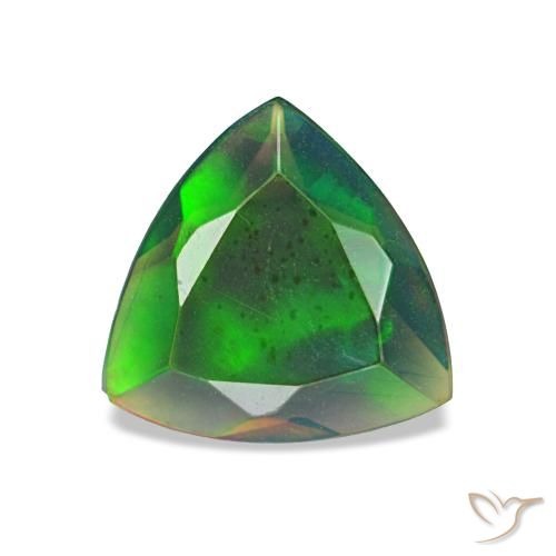 Ópalo negro multicolor natural de 0,77 ct, trillón, translúcido
