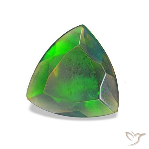 Ópalo negro multicolor natural de 0,77 ct, trillón, translúcido