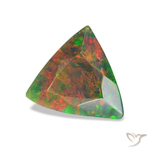 Ópalo negro multicolor natural de 0,59 ct, trillón, opaco