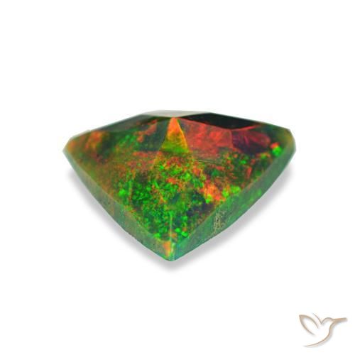 Ópalo negro multicolor natural de 0,59 ct, trillón, opaco