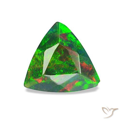 Ópalo negro multicolor de 0,59 ct, trillón, opaco