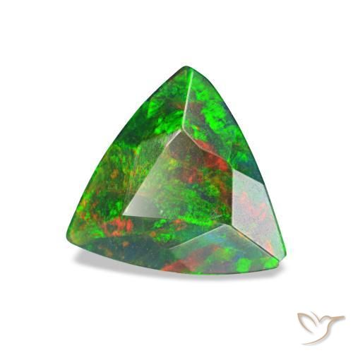 Ópalo negro multicolor natural de 0,59 ct, trillón, opaco