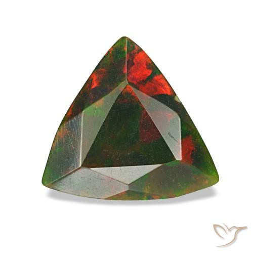 Ópalo negro multicolor natural de 1,34 ct, trillón, opaco