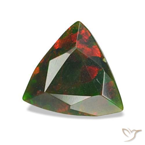 Ópalo negro multicolor natural de 1,34 ct, trillón, opaco