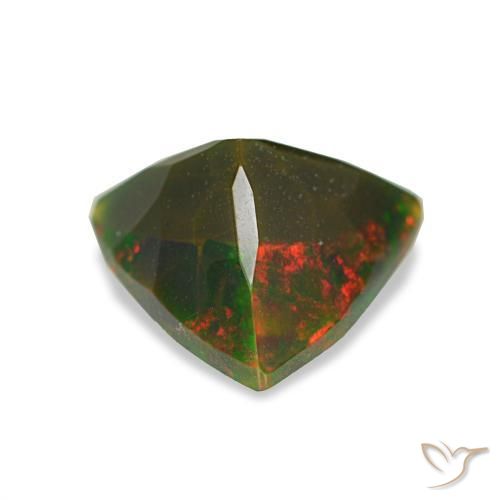 Ópalo negro multicolor natural de 1,34 ct, trillón, opaco