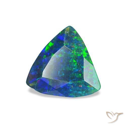 Ópalo negro multicolor natural de 0,49 ct, trillón, opaco