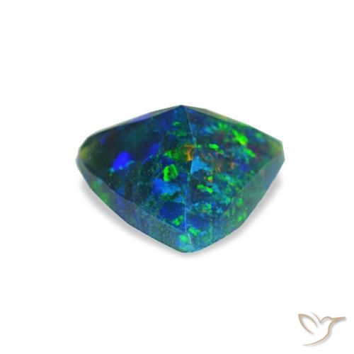 Ópalo negro multicolor natural de 0,49 ct, trillón, opaco