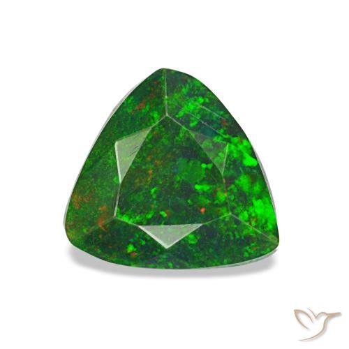 Ópalo negro multicolor natural de 0,68 ct, trillón, opaco