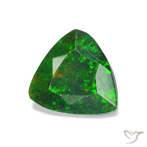 Ópalo negro multicolor natural de 0,68 ct, trillón, opaco