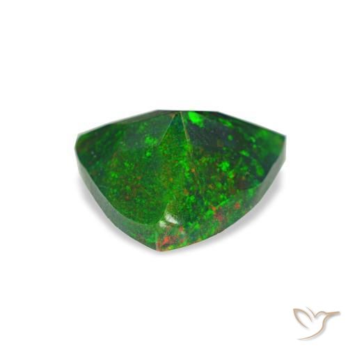 Ópalo negro multicolor natural de 0,68 ct, trillón, opaco
