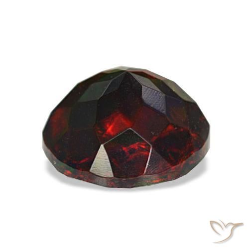 Ópalo negro multicolor natural de 1,62 ct, corte redondo, opaco