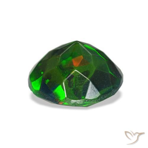 Ópalo negro multicolor natural de 1,04 ct, corte redondo, opaco