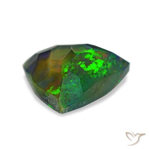 Ópalo negro multicolor natural de 1,35 ct, trillón, translúcido